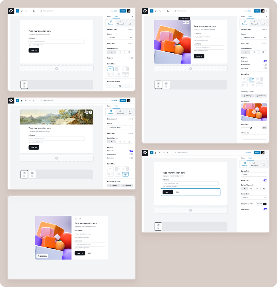 FormGent multi-step conversational form builder