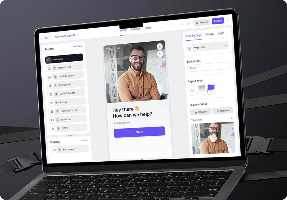 HelpGent conversational form builder overview