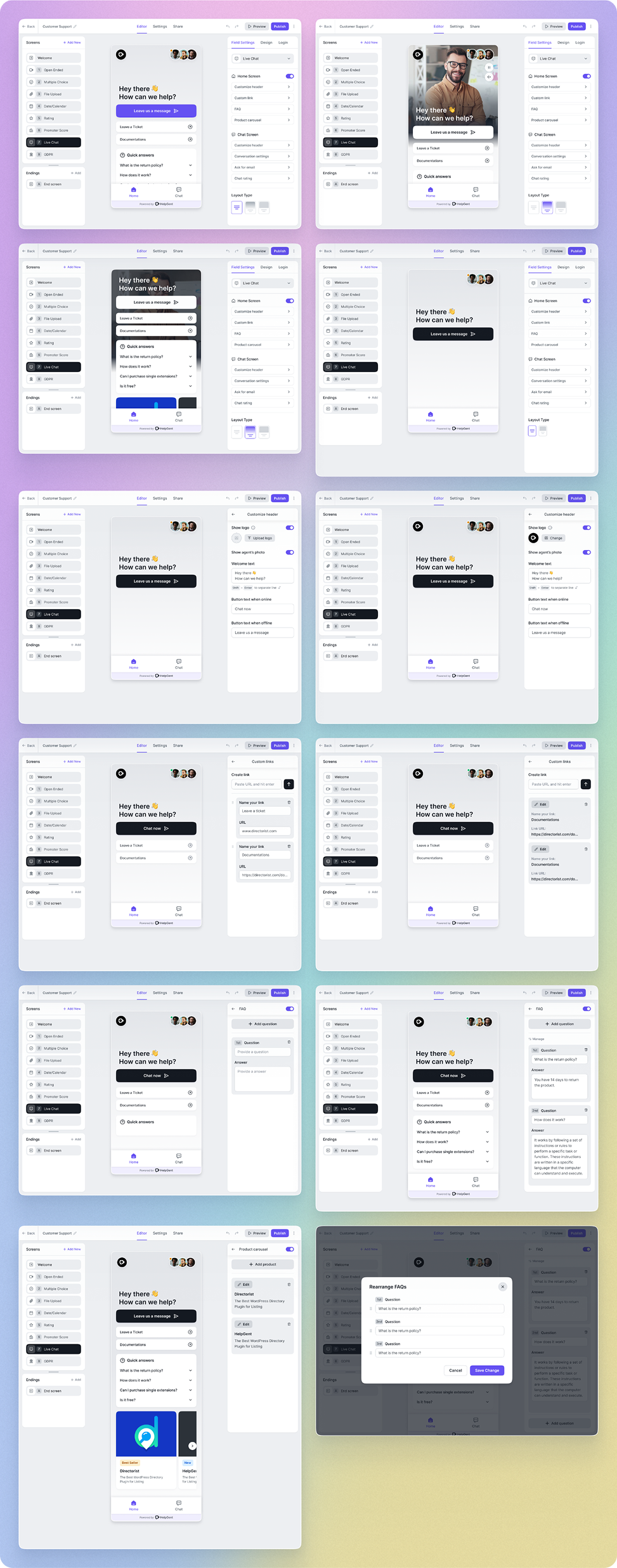 HelpGent live-chat element interface